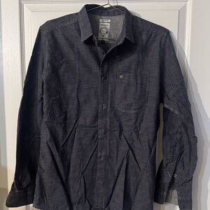 Diesel Men's Navy and White Micro-Check Button-Up Shirt